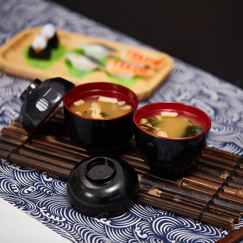 Meal Prep With Rice - 2トーンの味噌汁用ボウル（蓋付き）日本製2色ライスボウル、家庭での食事準備に便利な携帯用食器