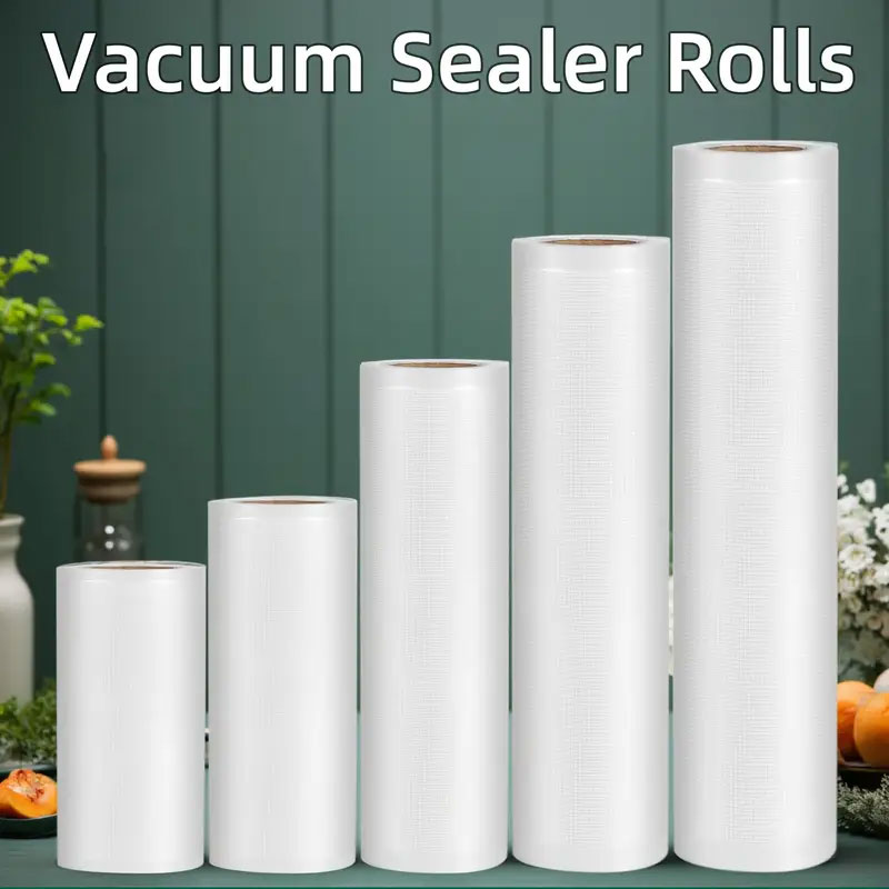 Meal Prep Vacuum Seal - 500CM真空シーラーバッグロール、滑り止めメッシュデザイン、食品保存用厚手プラスチック、真空シーラーマシン用鮮度保持包装