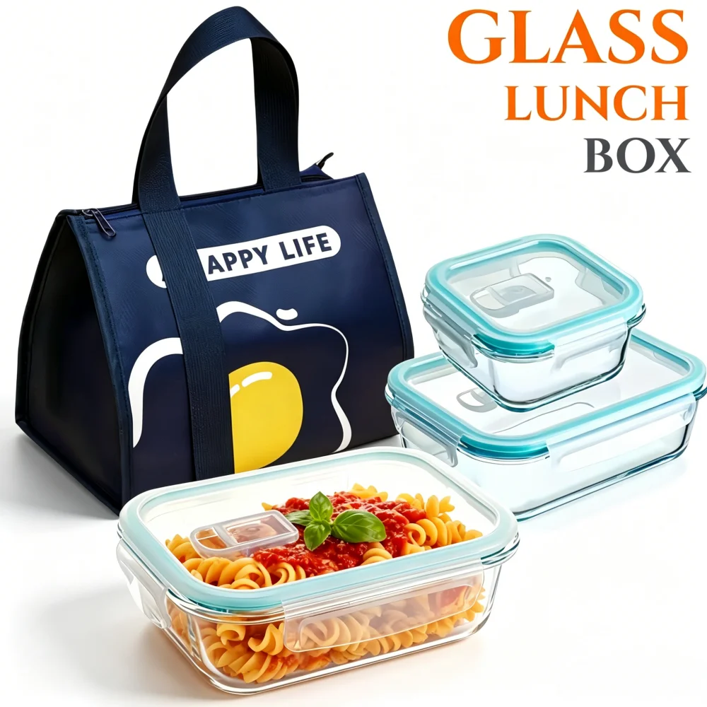 BPAフリーのガラス製ランチボックス、長方形の食品保存容器、 - Meal Prep Rezepte のレビューと価格