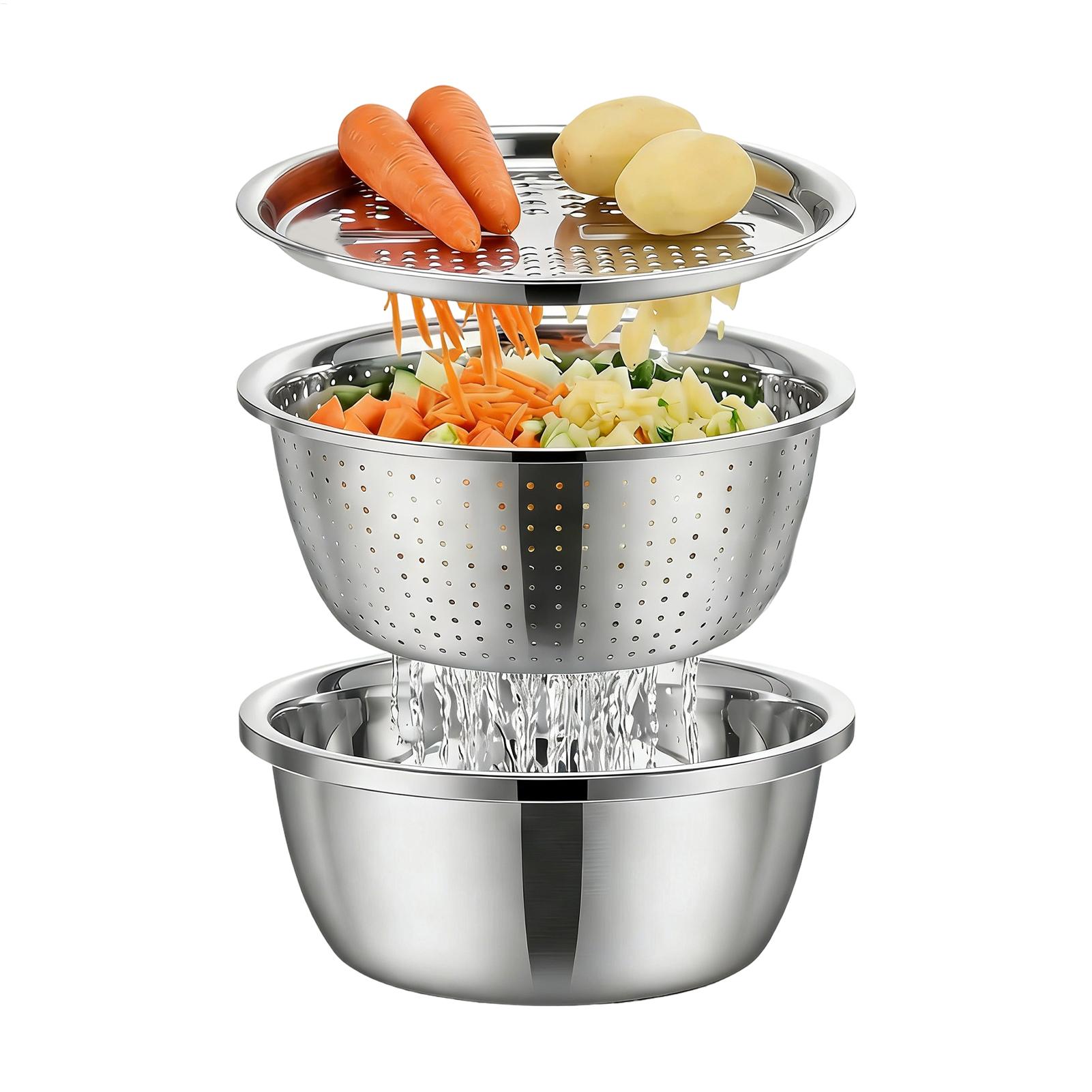 ステンレス製ザル・水切りボウル 26cm 野菜・果物・米・パ - Meal Prep With Rice のレビューと価格
