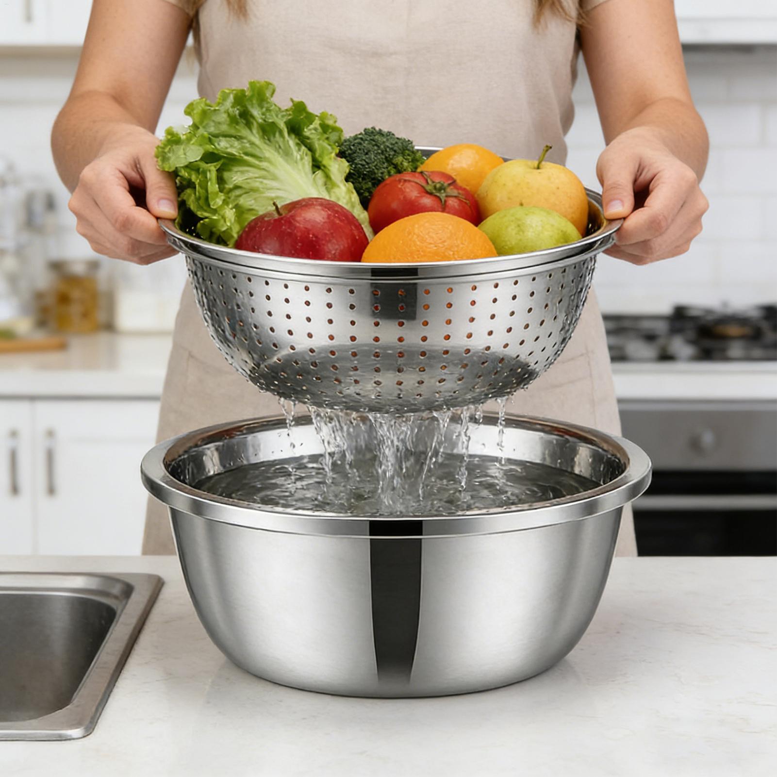 ステンレス製ザル・水切りボウル 26cm 野菜・果物・米・パ - Meal Prep With Rice のレビューと価格