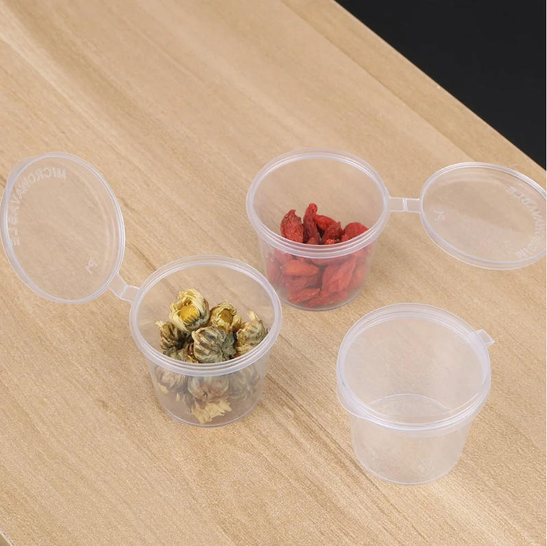 使い捨て透明プラスチックソースカップ 蓋付き 50/100個 - Meal Prep Jar のレビューと価格