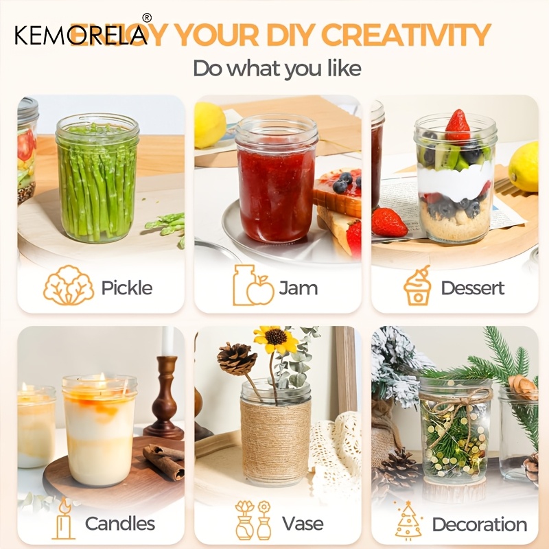 KEMORELA メイソンジャー 350 ミリリットル蓋付き - Meal Prep Jar のレビューと価格