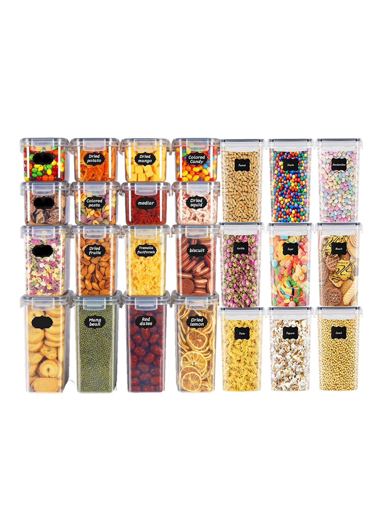48個入り、蓋付き密封食品保存容器、プラスチック製キッチンパ - Meal Prep Jar のレビューと価格