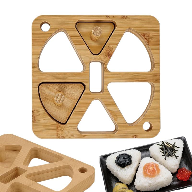 木製おにぎり型 5/6穴 日本のむすびメーカー 寿司DIY  - Meal Prep With Rice のレビューと価格