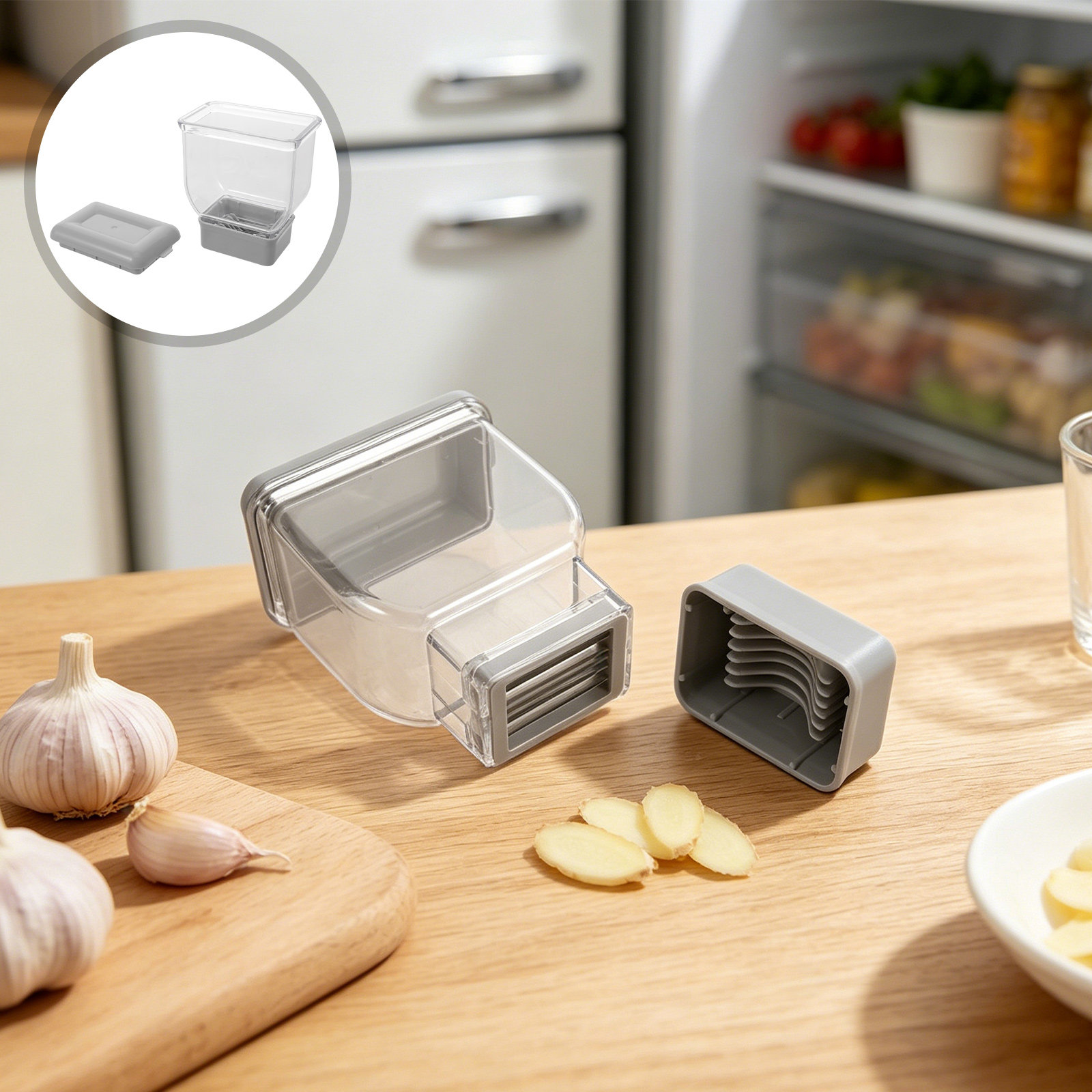 ミニガーリックダイサー、手動ガーリックチョッパー、スライサー - Meal Prep Quick And Easy のレビューと価格