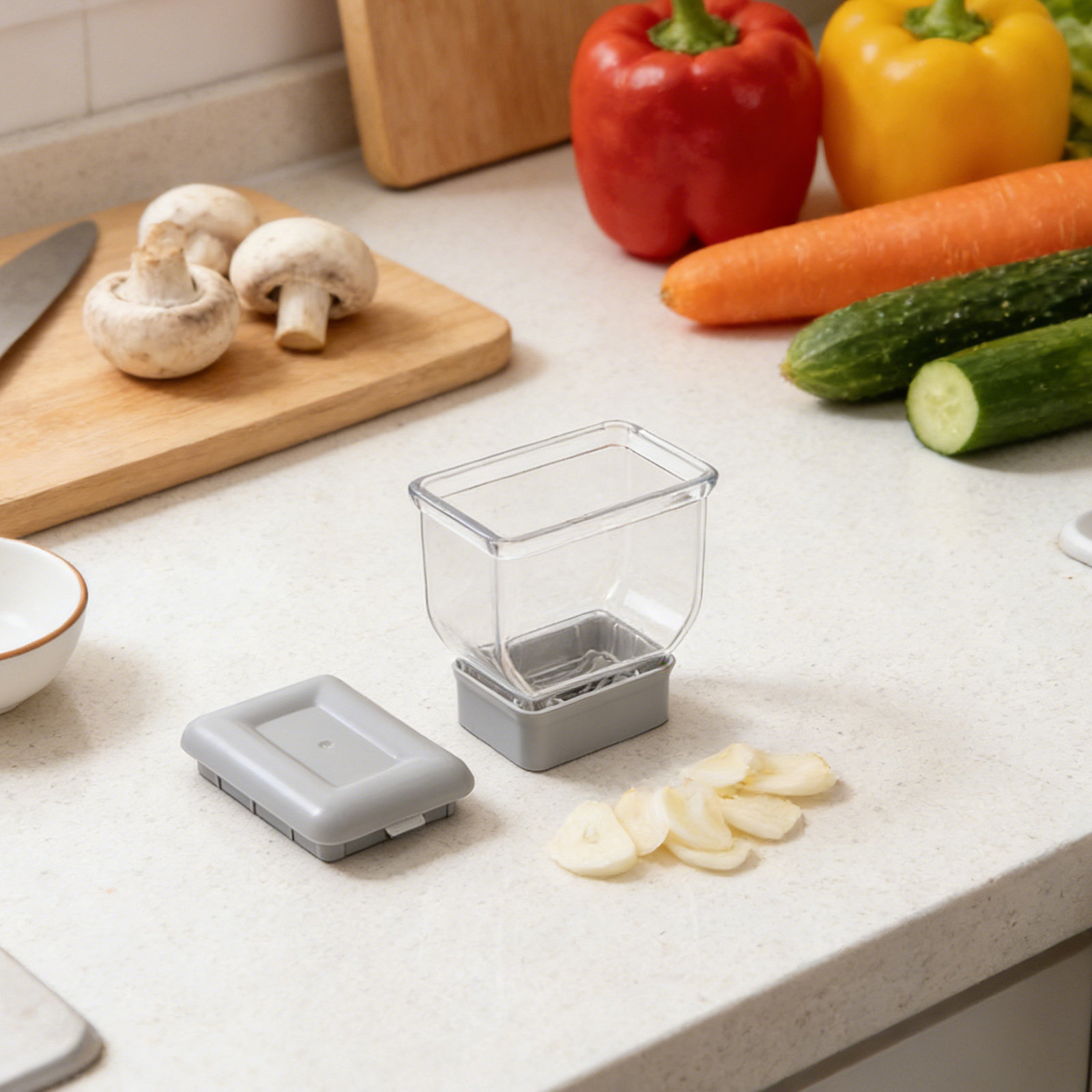 ミニガーリックダイサー、手動ガーリックチョッパー、スライサー - Meal Prep Quick And Easy のレビューと価格