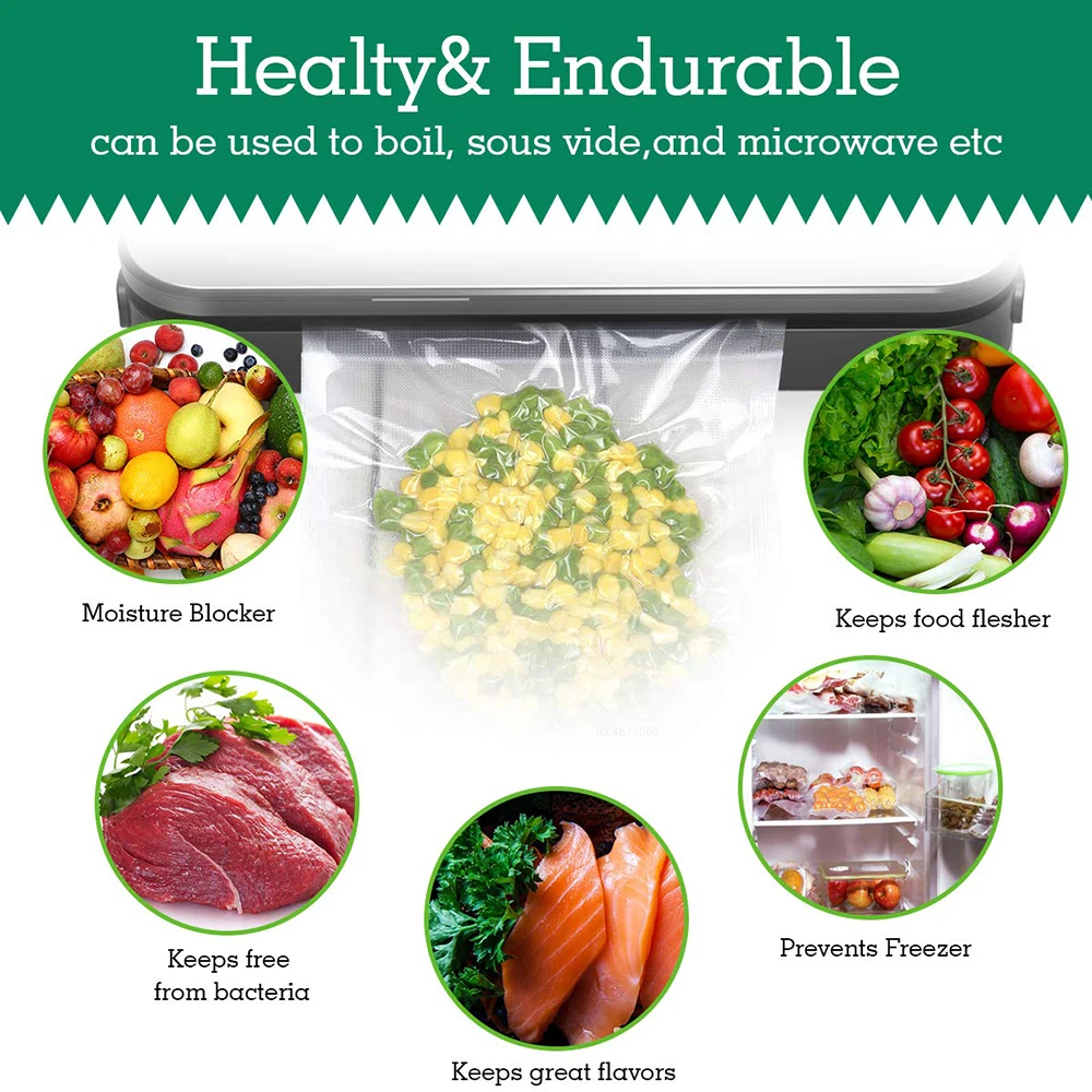 真空包装機用バッグ,食品保管用,20 cm x 30 cm, - Meal Prep Vacuum Seal のレビューと価格