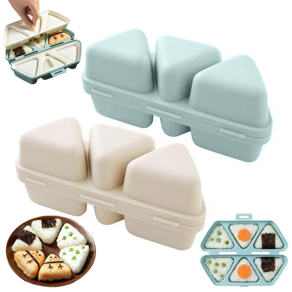 6つの三角形の団子型が付いた2-in-1弁当箱、蓋付きランチ - Meal Prep With Rice のレビューと価格